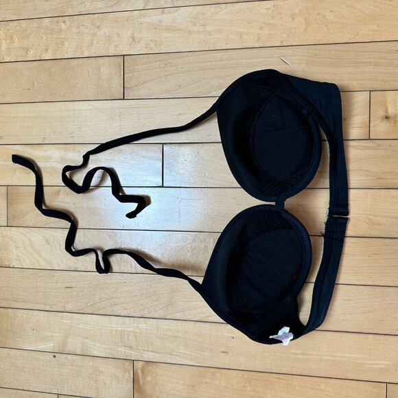 XHILARATION Size Medium Push Up Black Strappy Bikini Swimsuit Top - Picture 4 of 6